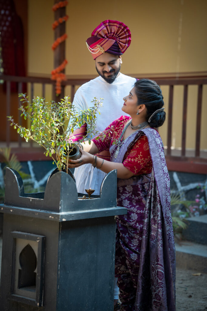 Pre-Wedding Shoot in PBA Film City,
Couple Marathi Traditional Look pose