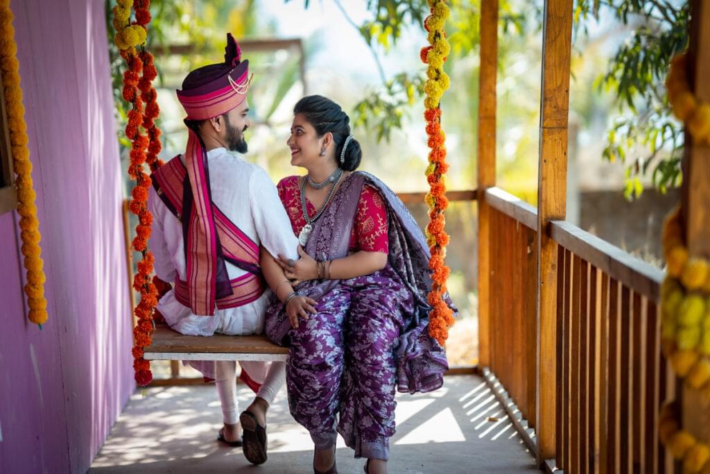 Pre-Wedding Shoot in PBA Film City,
Couple Marathi Traditional Look pose