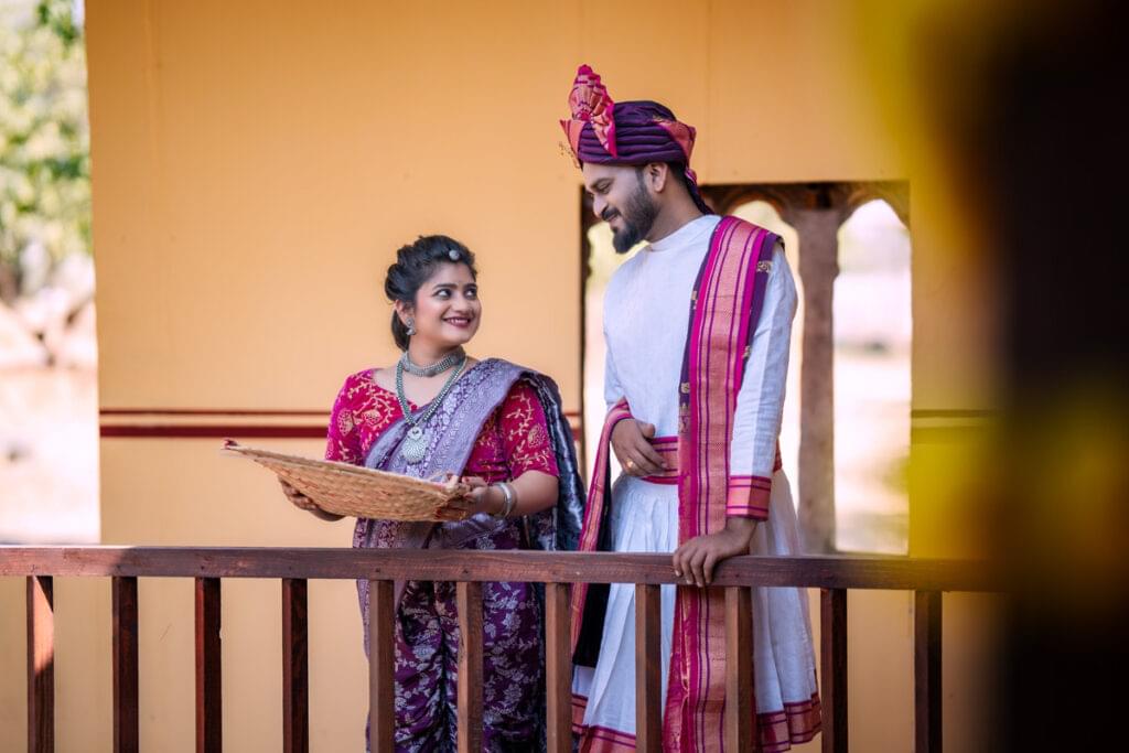 Pre-Wedding Shoot in PBA Film City,
Couple Marathi Traditional Look pose
