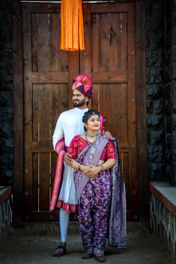 Pre-Wedding Shoot in PBA Film City,
Couple Marathi Traditional Look pose