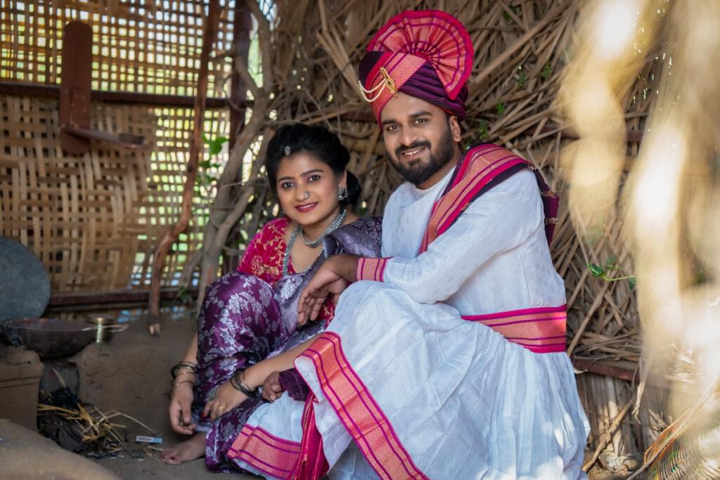 Pre-Wedding Shoot in PBA Film City,
Couple Marathi Traditional Look pose